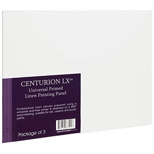 Centurion Universelle Acryl-Leinenpaneele – 50,8 x 61 cm Leinwände zum Malen – 3 Stück Leinwände für Öle, Acryl, wassermischbare Öle und mehr von Centurion