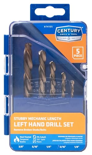 Century Drill & Tool 74105 Kobalt Linksbohrer, 5-teiliges Set von Century Drill & Tool