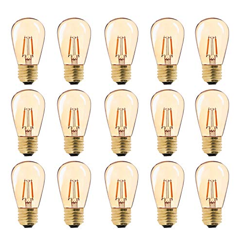 Century Light S14 Edison Vintage-1W LED-Glühlampe,Mittel Schraube E27 2200K, CRI 90+ (1W, 15 Pack) von Century Light