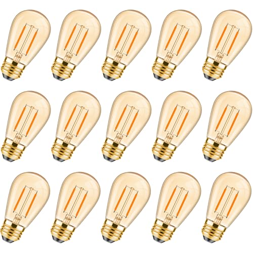 Century Light S14 Edison Vintage-1W LED-Glühlampe,Mittel Schraube E27 2200K, CRI 90+ (1W, 15 Pack) Century Light S14 Edison Vintage-1W LED-Glühlampe,Mittel Schraube E27 2200K, CRI 90+ (1W, 15 Pack) von Century Light