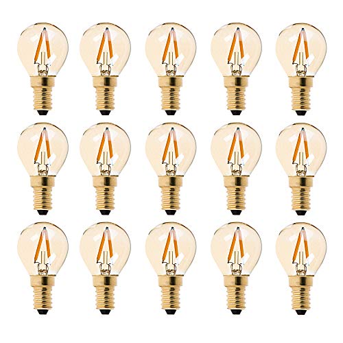 Century Light G40 LED Filament Mini Globe Glühbirne 1 W Niederspannung AC/DC 12-24 V Ultra Warmweiß 2200K Amber Glow 10 W Ersatzäquivalent - E14 Kandelaberbirnen - Nicht dimmbar -15Pack von Century Light