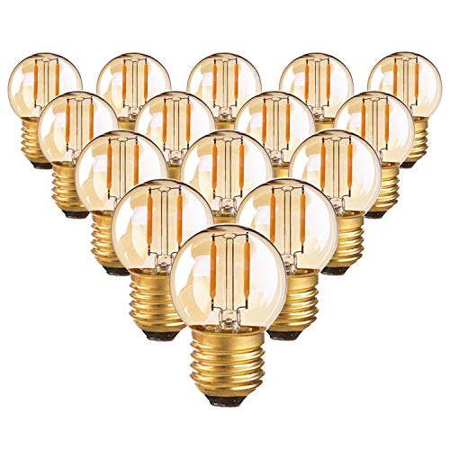 Century Light G40 LED Filament Mini Globe Glühbirne 1 W Niederspannung AC/DC 12-24 V Ultra Warmweiß 2200K Amber Glow 10 W Ersatzäquivalent - E27 Kandelaberbirnen - Nicht dimmbar -15Pack von Century Light
