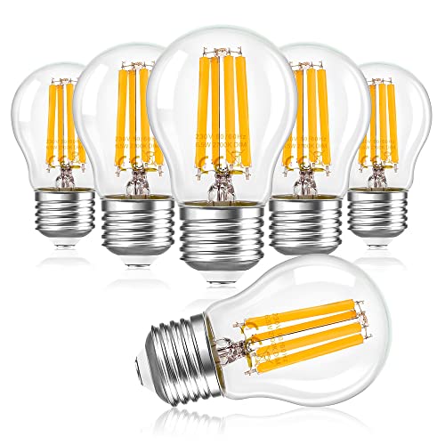 Century Light Glühbirne E27 Led Warmweiss Leuchtmittel Dimmbar Birne, G45 6.5W Lampe Ersetzt 60 Watt Glühlampe, Klar Glas Edison Filament 230V Dimmbare Glühbirnen 2700K 806lm Energiesparlampe, 6Stück von Century Light