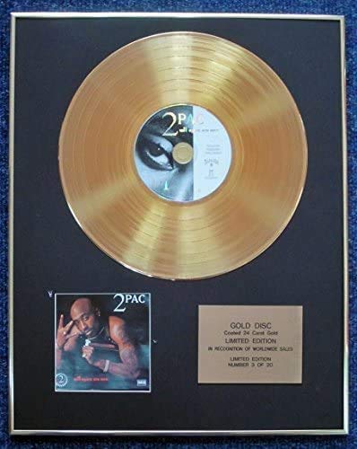 Century Music Awards - 2Pac All Eyez on Me 24 Karat Gold beschichtete CD Wandbild für Heimbüro von Century Music Awards -