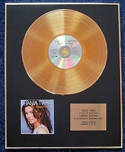 Century Music Awards - Shania Twain CD CD 24 Karat Gold beschichtet LP Disc - Come On Over von Century Music Awards -