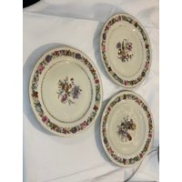 Beyer & Bock Porzellan 3Er Set Blumen Muster 11 Zoll Speiseteller - Antique Germany Luster Porcelain von Centuryimports2010