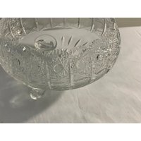 Bohemia Jihlava Queens Lace Crystal 3 Footed Bowl Circa 1990Er Jahre von Centuryimports2010