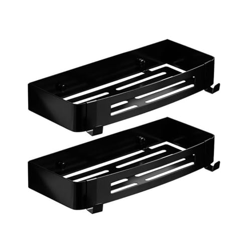 Badezimmerregal Duschregale 2er-Pack – selbstklebendes Duschregal mit 4 beweglichen Haken, Dusch-Organizer aus Edelstahl ohne Bohren, einfach zu montierende Badezimmer-Aufbewahrung Schwebende Regale(S von Cenz-888