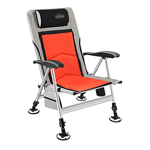 Cenz-888 Angelstühle für Erwachsene Büro-Recliner Angeln Chaisel-Liegestuhl mit Kissen Faltbare Rückenlehne verstellbare Beine for Camping-Strandstühle unterstützen 400 lbs Campingstühle von Cenz-888