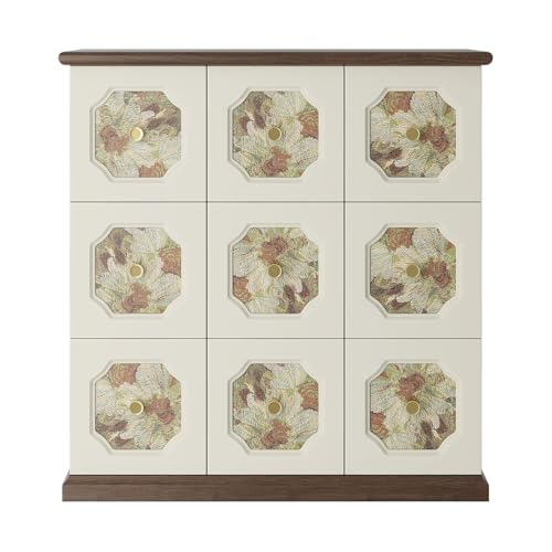 Cenz-888 Bauernhaus Buffetschrank Moderne Aufbewahrung, Spind mit Mehreren Schubladen, freistehender Akzentschrank for Flur, Eingangsbereich oder Wohnzimmer Sideboardschrank von Cenz-888