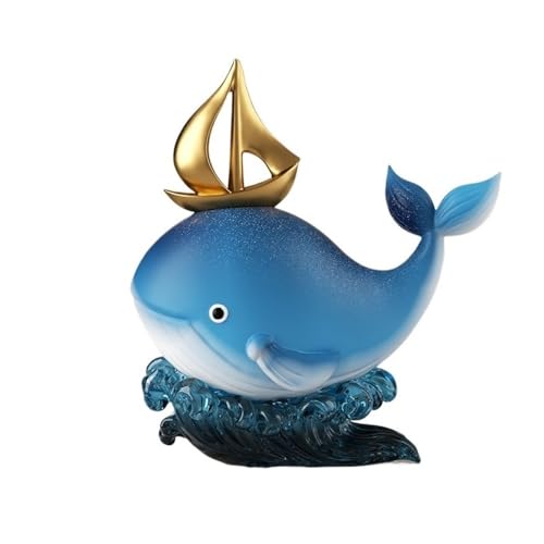 Cenz-888 Desktop-Ornamente Ozean Fisch Form Ornamente Handwerk Wohnzimmer Veranda Dekorationen Geschenke Sammlung(Blue) von Cenz-888