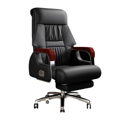 Cenz-888 Ergonomischer Bürostuhl, Chefsessel Bürostuhl mit Massage- und Liegefunktion, Premium-Leder-Drehstuhl, Computerstuhl für Zuhause und Geschäft, Schreibtischstuhl von Cenz-888