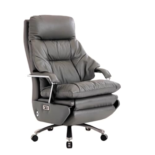 Cenz-888 Ergonomischer Bürostuhl, Premium-Leder-Bürostuhl mit elektrischer Massage-Neigefunktion für den Chefgebrauch zu Hause und Nickerchen-Schreibtischstuhl von Cenz-888