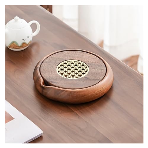 Gongfu Teetablett Massivholz-Teetablett, Topfträger, Trockenbrautisch, chinesisches Tee-Set, Wasseraufbewahrungstopf, Kissen, Topfbasis für Teetisch von Cenz-888