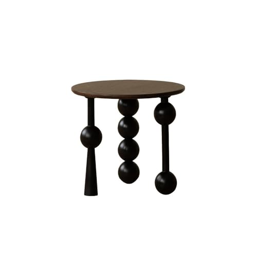 Cenz-888 Kleiner Beistelltisch Retro Kleiner Beistelltisch Runder Ecktisch Freizeit Couchtisch Wohnzimmer Balkon Schlafzimmer(Bruin) von Cenz-888