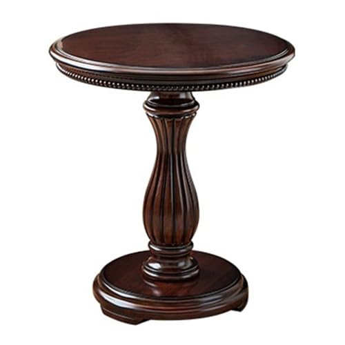 Cenz-888 Kleiner Beistelltisch Vintage Landhausstil Geschnitzter runder Tisch Sofa Beistelltisch Wohnzimmer Ablagetisch Freizeit Couchtisch von Cenz-888