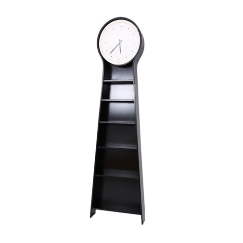 Cenz-888 Modernes amerikanisches stummes Retro-Weinregal mit vertikaler Glocke, stehende Standuhr schwarzen Holzregalen für Schlafzimmer & Wohnzimmer von Cenz-888