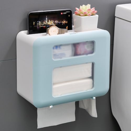 Cenz-888 Taschentuchbox-Abdeckung Taschentuchbox mit Plattform und Schublade for Taschentuchhalter auf der Arbeitsplatte zu Hause Dekorativer Organizer(Blue) von Cenz-888