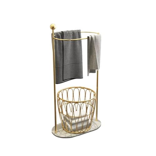 Licht Luxus Runde Handtuch Rack Stand Bad Nordic Eisen Wc Kleidung Lagerung Deckenhalter(Gold) von Cenz-888