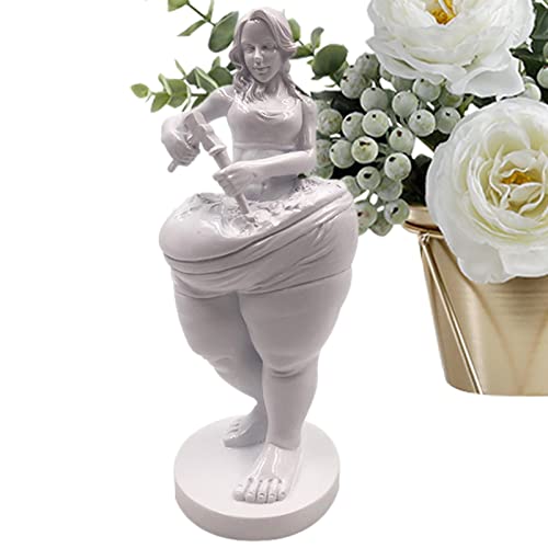 Ceolup Statue Abnehmende Göttin Wohnzimmer Skulptur Fat Lady Figur Yoga Lady Figuren Yoga Frau Figur - Gewichtsverlust Göttin Statue Frauenfigur Kreative Frau Harzskulptur Für Dekoration Skulpturen von Ceolup