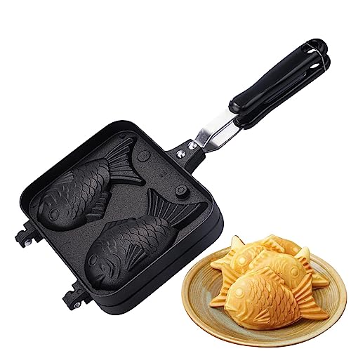 Ceolup Taiyaki Fischwaffeleisen | Japanische Kuchenformmaschine in Fischform | Japanische Heißkuchenmaschine in Fischform für Schokolade, Erdnussbutter, Vanillepudding und rote Bohnenpaste von Ceolup