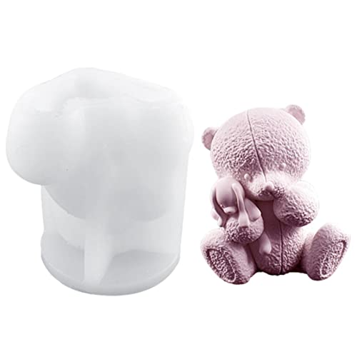 Ceolup Teddybärform Silikon | 3D Bärenform Bärenkerzenform - Bär Kerzenform Bär Harz Tier Silikonform Bär Silikonform Für Süßigkeiten Seife Kerze Aroma Seife Schokolade Weihnachtsfeier von Ceolup