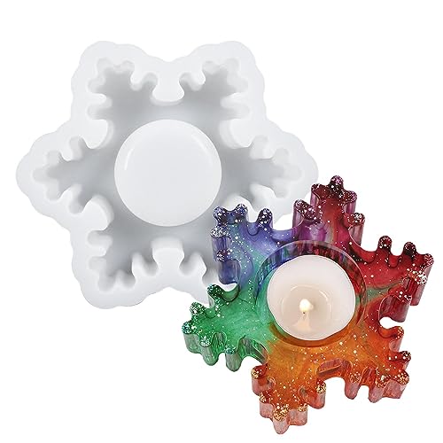 Ceolup Weihnachtskerzenhalter Silikonform - Silikonharzform für -Basteln | Schneeflocken-Teelichthalterform, Weihnachtsbaum-Epoxidharz-Gussformen für Epoxidharz Ceolup Weihnachtskerzenhalter Silikonform - Silikonharzform für -Basteln | Schneeflocken-Teelichthalterform, Weihnachtsbaum-Epoxidharz-Gussformen für Epoxidharz von Ceolup