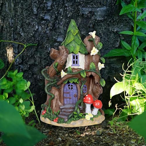 Ceolup Miniatur Fairy Gnome Home Fenster Und Tür, Garten Outdoor Statuen Bäume Dekoration Feentür Wichteltür Garten Türen Und Fenster Aus Harz, Gartendeko Figuren Statuen, Garten Dekoration Skulptur Statuen, ONLLX0CEI2B5LQATIL von Ceolup