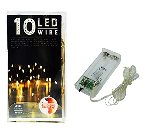 10 LED Micro Draht silber Lichterkette warmweiß biegsam Batteriebetrieb Timer 6/18h 10 LED Micro Draht silber Lichterkette warmweiß biegsam Batteriebetrieb Timer 6/18h von Cepewa