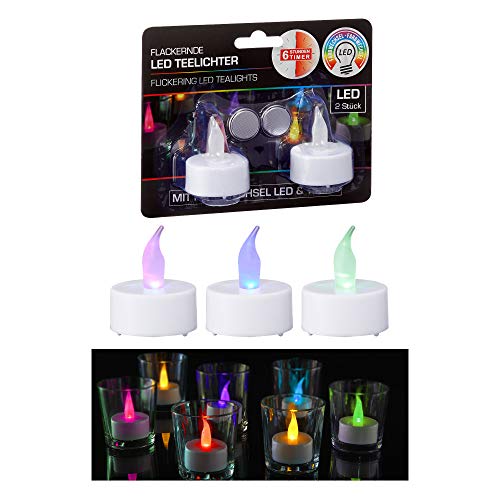 6 x 2er Set LED Teelicht mit Farbwechsel Lichtspiel Partylicht (6 x 2er-Set LED Teelicht) von Cepewa