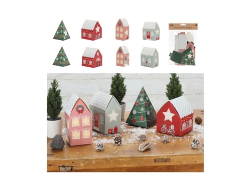 Adventskalender DIY Bastelset 24tlg. │ Häuser Tannenbaum 4 Designs │ Weihnachten Adventszeit Kalender (1 x Adventskalender Haus 24tlg.) von Cepewa