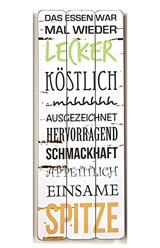 Cepewa Bild mit Spruch Das Essen war einfach köstlich, Vintage-Schild für Küche, Restaurant, Bistro, Café oder Esszimmer, dekorativ im Shabby Look, Maße: 80 x 30 cm, MDF- Holz von Cepewa