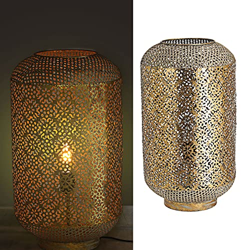 Cepewa Bodenlampe Mandala | Eisen H53cm gold/weiß | Leuchte orientalisch Stehlampe (1 x Bodenlampe 53cm) von Cepewa