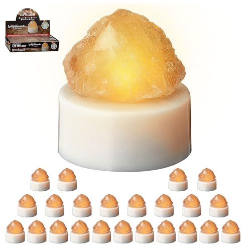 1 x 24er Set LED Teelicht Himalaya Kristallsalzlampe "Salt Range Pakistan" Nachtlampe Salzlampe Salzkristall (1 x 24er Set LED Teelicht) von Cepewa