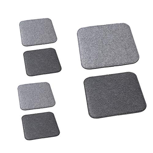 Cepewa 1 x 6er Set Sitzauflage Filz eckig 2-farbig zum Wenden Sitzkissen Kissen Auflage 35 x 35 cm (1 x 6er Set Sitzauflage) von Cepewa