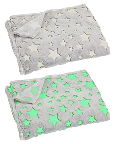 Cepewa 1 x Magische Sternendecke Glow in The Dark Kuscheldecke Decke Sofadecke von Cepewa