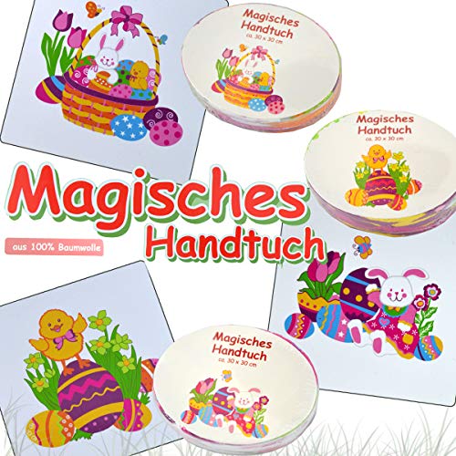 Cepewa 3X Magisches Handtuch Ostern Hase Huhn Tier Waschlappen 30cm Kinder Mitgebsel von Cepewa