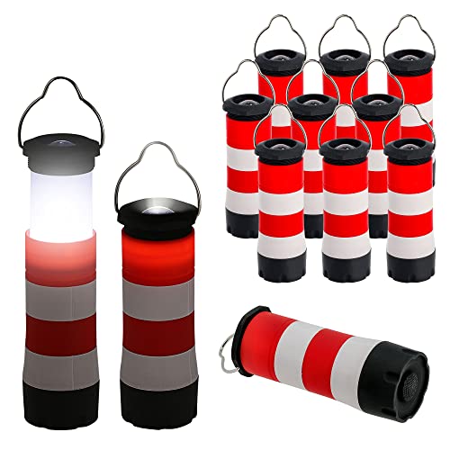 3in1 Taschenlampe 12er Set Leuchtturm │ Multifunktionslampe Tischlampe Hängelampe │ Lampe ausziehbar Zoomfunktion (1 x 12er Set Taschenlampe Leuchtturm) von Cepewa