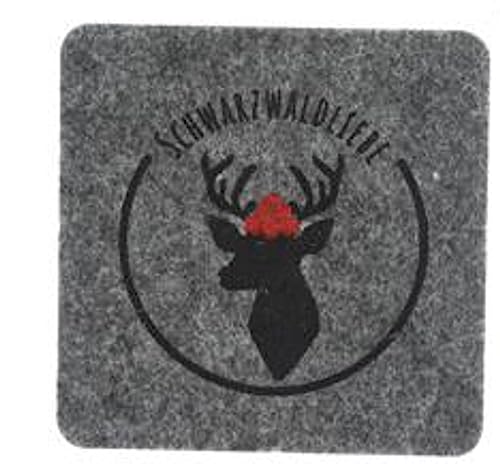 Cepewa - 68509 - Untersetzer, 4er Set, quadratisch, Filz, Schwarzwaldliebe, grau 10cm x 10cm x 0,3cm von Cepewa