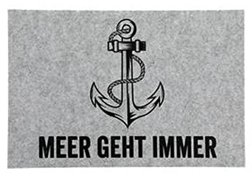 Cepewa - 69232 - Tischset, Filz, Maritim, Anker, Meer geht Immer, 45cm x 30cm, grau von Cepewa