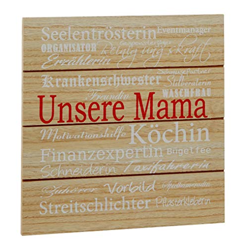 Cepewa 69894 Schild Wandschild Dekoschild Unsere Mama Unser Papa Vintage Shabby 24 x 24 cm (Mama) von Cepewa