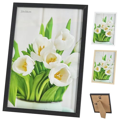 Cepewa Bilderrahmen 3er Set schwarz weiß braun | MDF Glas 21,5x31,5x1,5cm | Bildgröße 20x30cm | zum Stellen oder Hängen (3er Set 20x30cm Bilderrahmen) von Cepewa