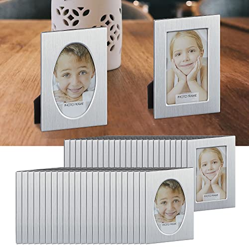 Cepewa Bilderrahmen DIY Mini 5x6,5 cm │ Bildgröße 3x5cm │Bildausschnitt 12 x oval / 36 x rechteckig (1 x 48er Set Bilderrahmen Mini) von Cepewa