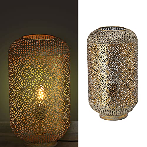 Cepewa Bodenlampe Mandala | Eisen H45cm gold/weiß | Leuchte orientalisch Stehlampe (1 x Bodenlampe 45cm) von Cepewa