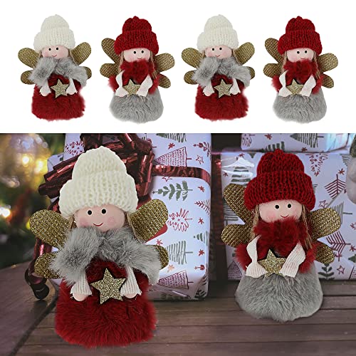 Cepewa Dekoengel 4er Set | H11cm zum Aufstellen Metall Polyester | Weihnachtsengel Weihnachtsdeko (4er Dekoengel) von Cepewa