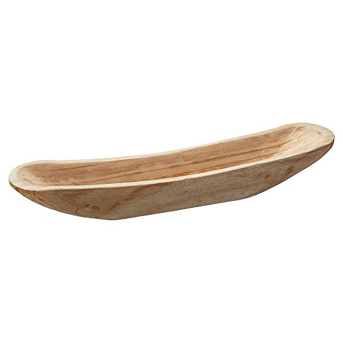 Cepewa Dekoschale Holzteller Bootform Paulownia-Holz Tischdekoration Schale 60x12cm (1 x Dekoschale Boot 12cm) von Cepewa