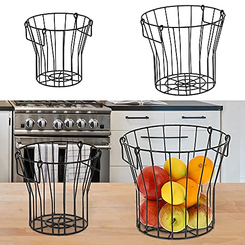 Cepewa Metallkorb 2er Set mit Henkel │Drahtkorb 2 Größen Eisen schwarz │Obstkorb Aufbewahrung Cepewa Metallkorb 2er Set mit Henkel │Drahtkorb 2 Größen Eisen schwarz │Obstkorb Aufbewahrung von Cepewa