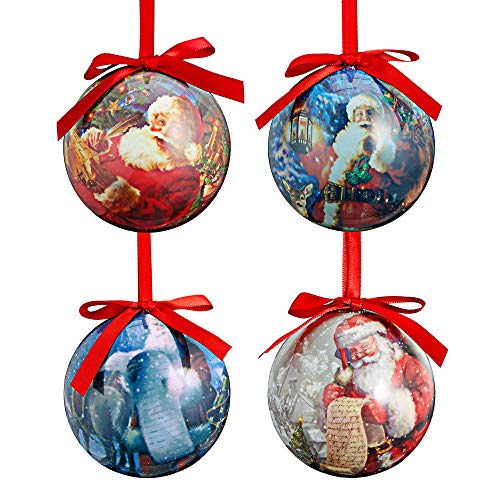 Cepewa Nostalgie Christbaumkugel 4er Set 8 cm Weihnachtskugel Kugeln Weihnachten Weihnachtbaumkugeln (1 x Christbaumkugel nostalgisch) von Cepewa