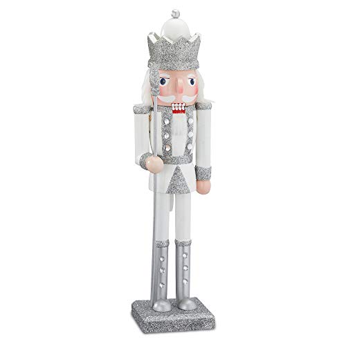 Cepewa Nussknacker aus Holz König w/s 38 cm Weihnachtsdeko Figur Erzgebirge Nussbrecher Nutcracker Nusszange (1 x Nussknacker König w/s 38 cm) von Cepewa