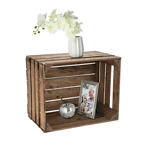 Cepewa Obstkiste zum Stapeln │gebrauchter Vintage Look │Weinkiste aus Holz 50 x 40 x 30 cm (1 x Obstkiste Natur) von Cepewa